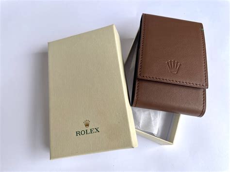 rolex cherry wood box|brown leather Rolex watch box.